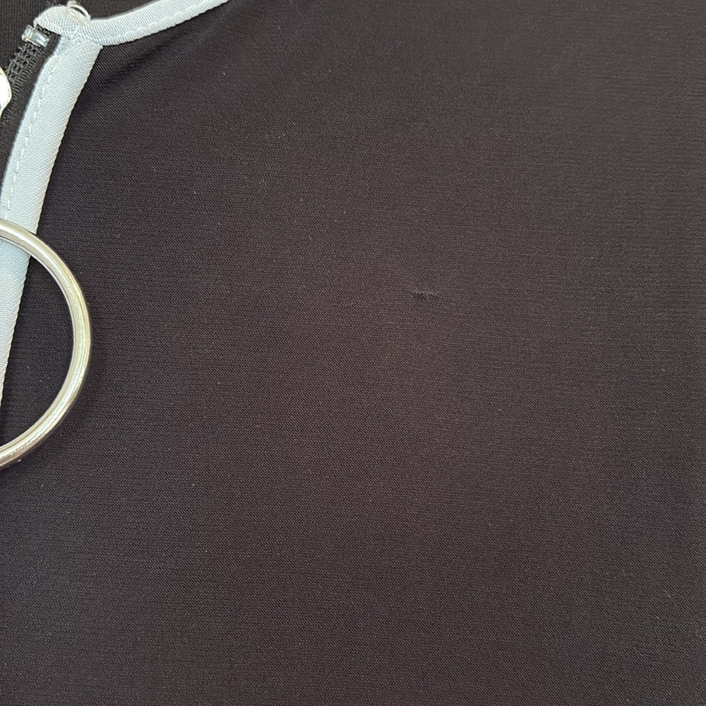 MSK Contemporary Mod Squad  Black Striped 3/4 Sleeves Shift Dress Size Large - Picture 8 of 8